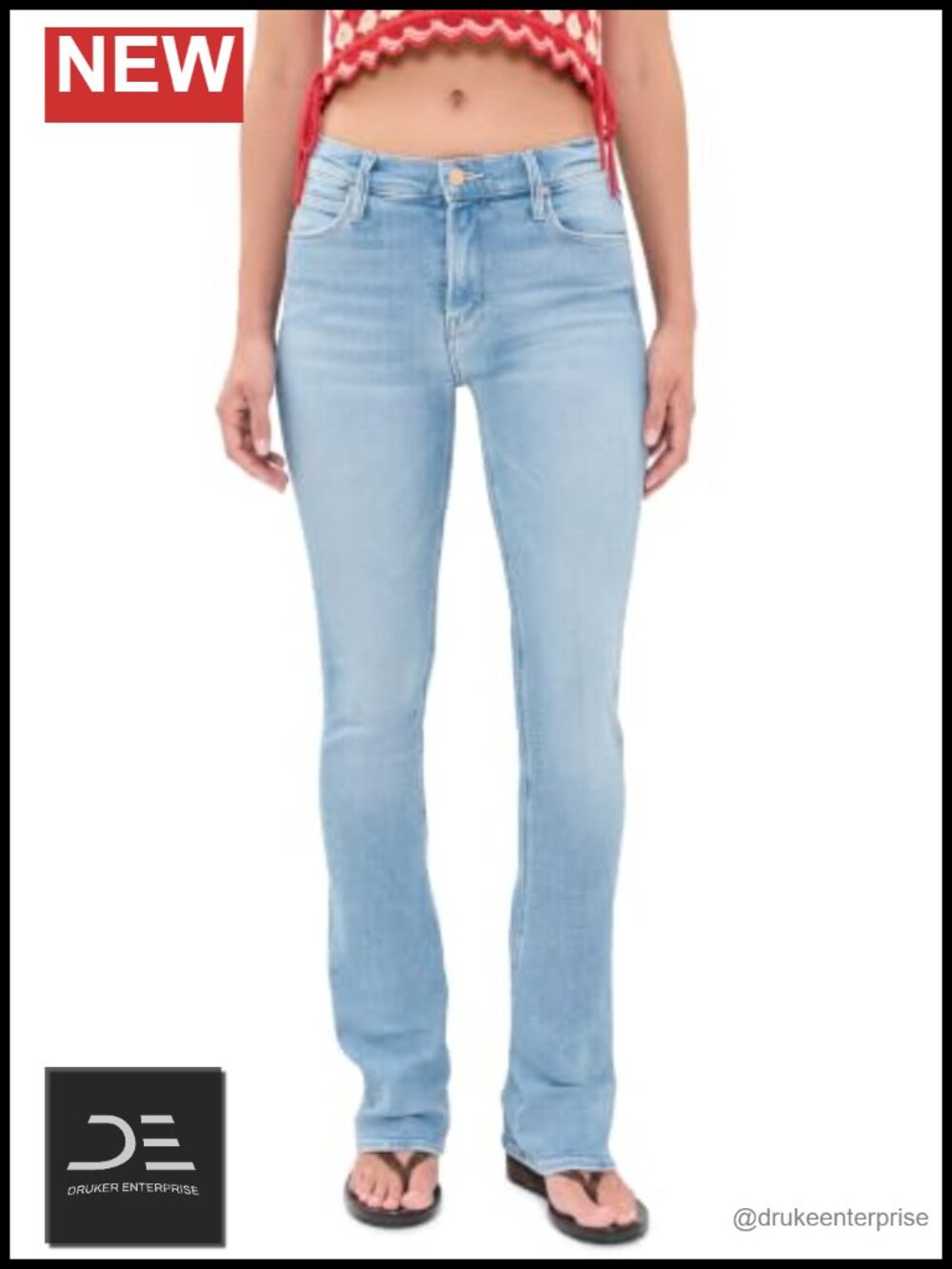 Mid-Rise Skinny Jeans 9.5" Rise 32" Inseam 5-Pocket Recycled Cotton Stretch
